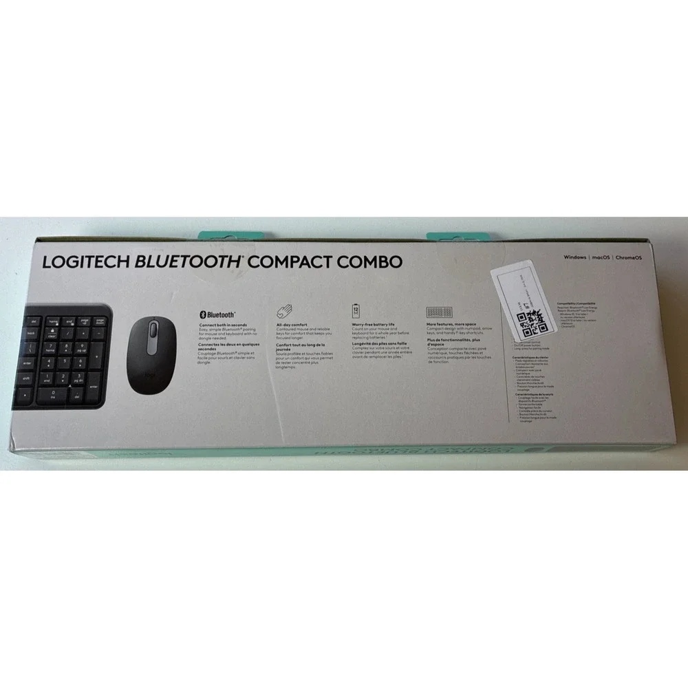 New Logitech Bluetooth Compact Combo (920-013507) Keyboard & Mouse (27C)